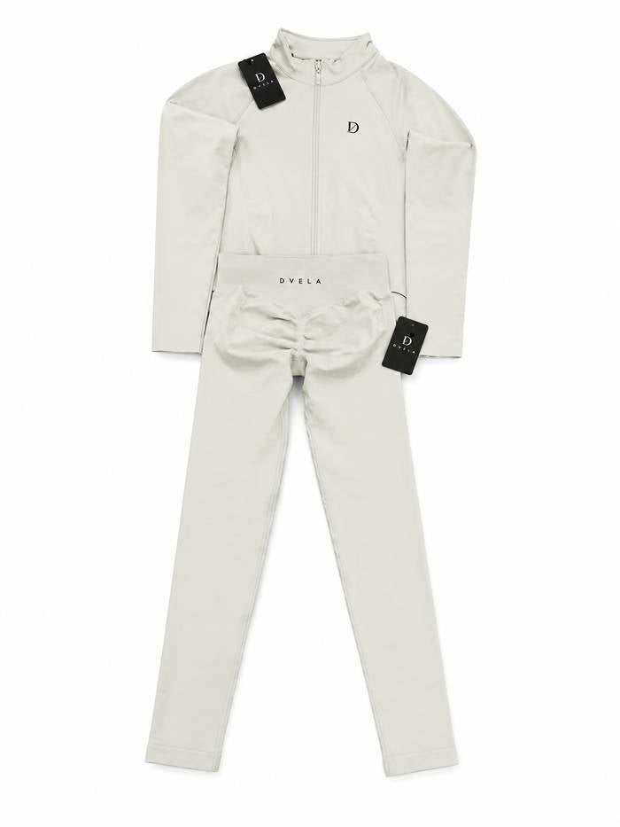 Women's Performance Zip Jacket Set - Light Gray